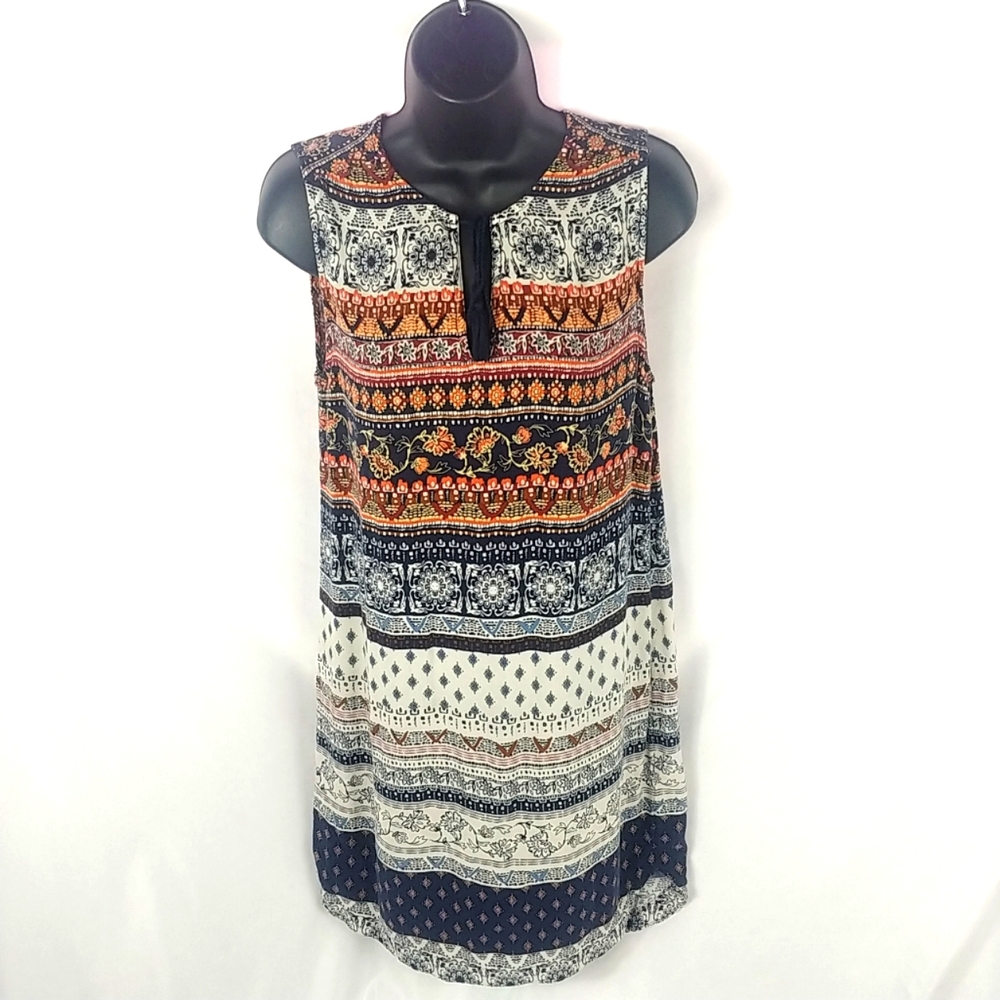 Beach Lunch Lounge Keyhole Neck Dress Women S Sleeveless Round Hem Knee Length